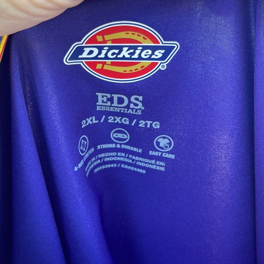 Dickies Stretch NWT EDS Essentials Medical Top Size 2XL - Bright Blue- NWT's - Picture 4 of 7